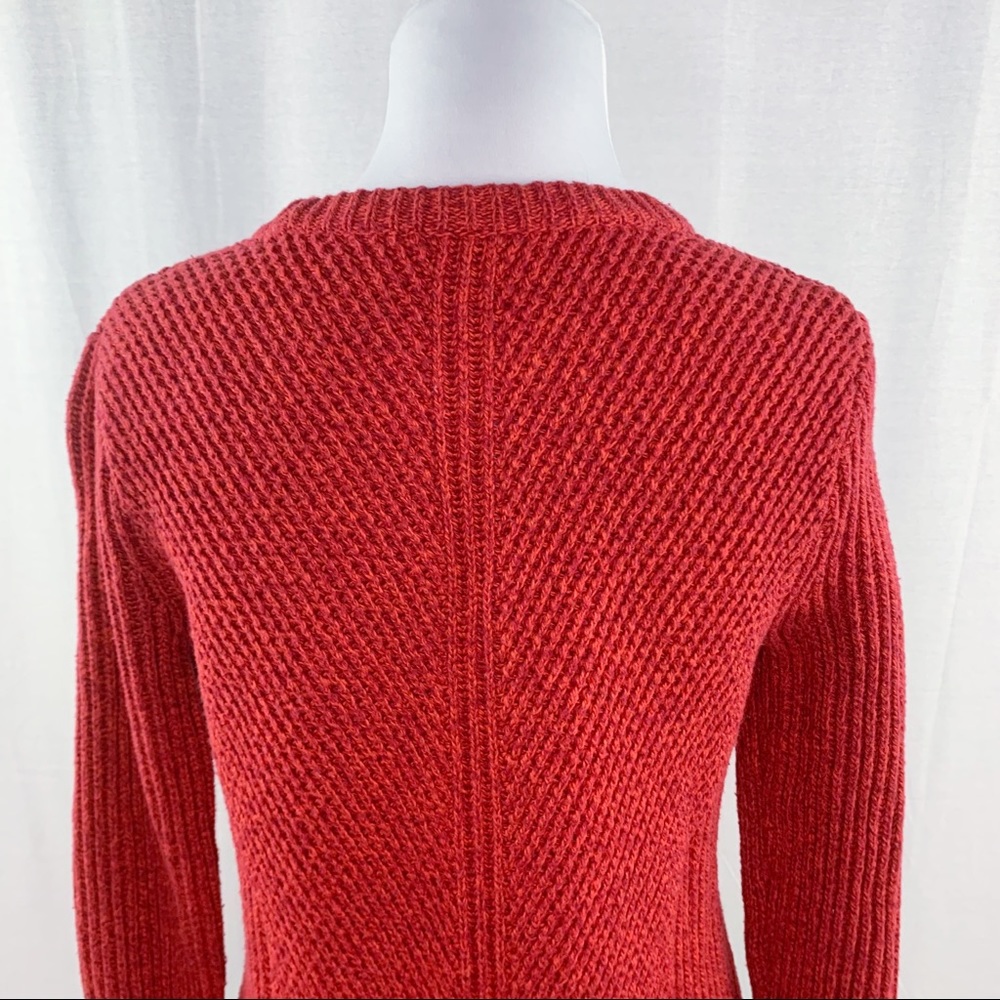 Madewell hexcomb texture red thick crewneck sweater - Picture 7 of 12